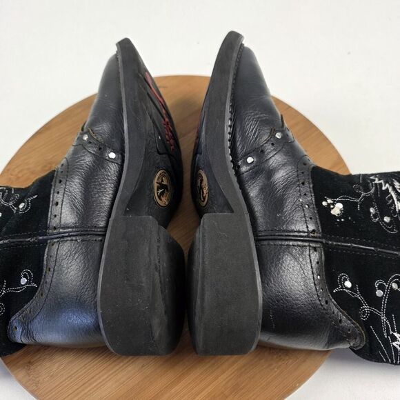 Justin Gypsy Boots Womens Black Leather Cross Angel Wings Cowboy Rodeo Sz 6 B - Picture 7 of 13